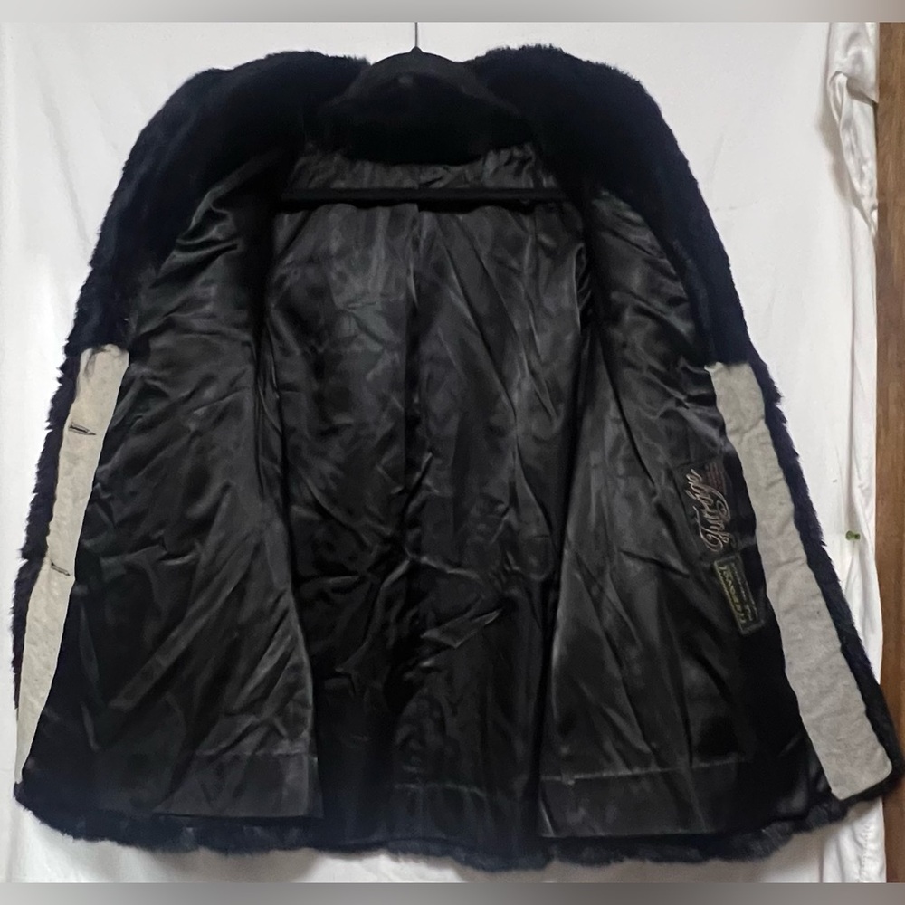 Vintage Hillmoor NY Tissavel France Faux Fur Jacket Coat Black Union Made Winter - Picture 10 of 14